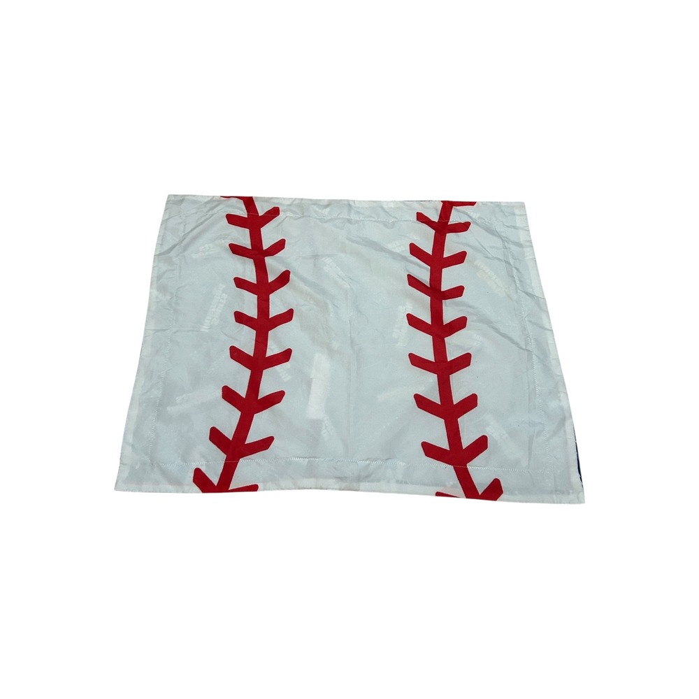 Sports Illustrated Kids Reversible Pillowcase Baseball Stitch Blue Logo Print